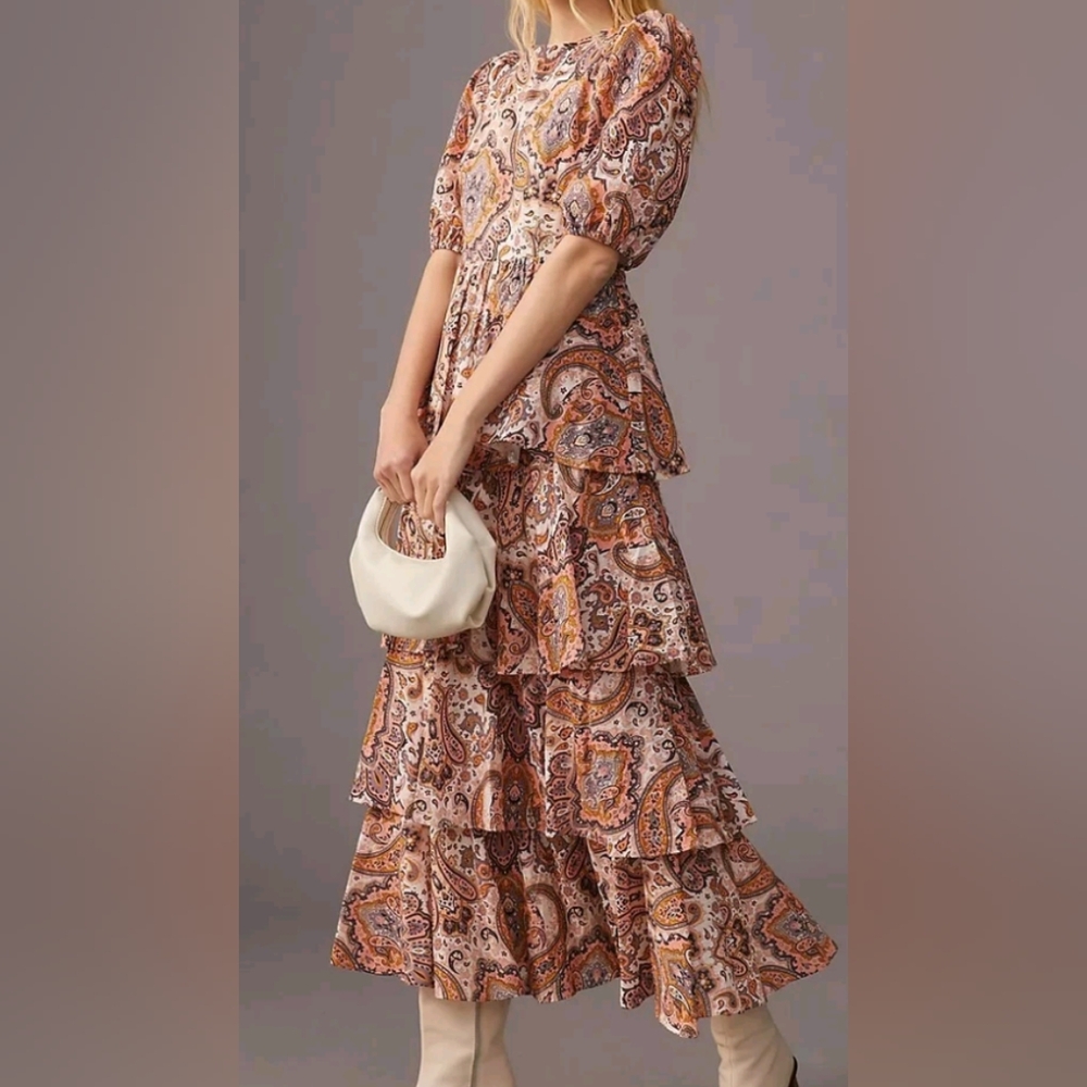 Anthropologie Multicolor Paisley Maxi Dress